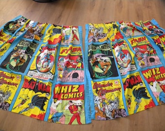 RARE Vintage DC Comics Fabric Curtains First Issue Comic Book Barkcloth, Periodical National Publication Inc, 1975