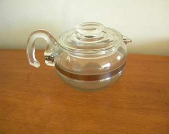 Vintage Pyrex Flameware 6 cup Glass Teapot #8446