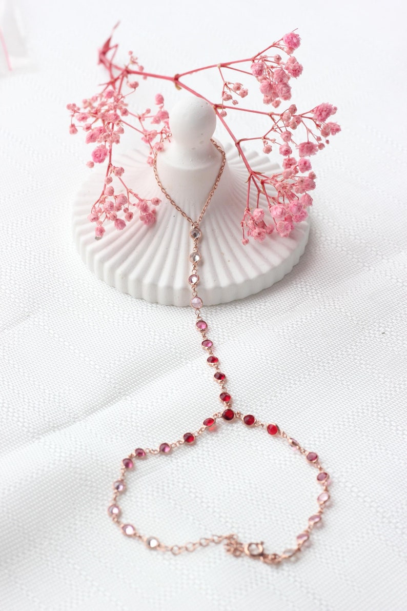 Hand Chain Ring,rose Gold Plated Finger Bracelet,slave Bracelet