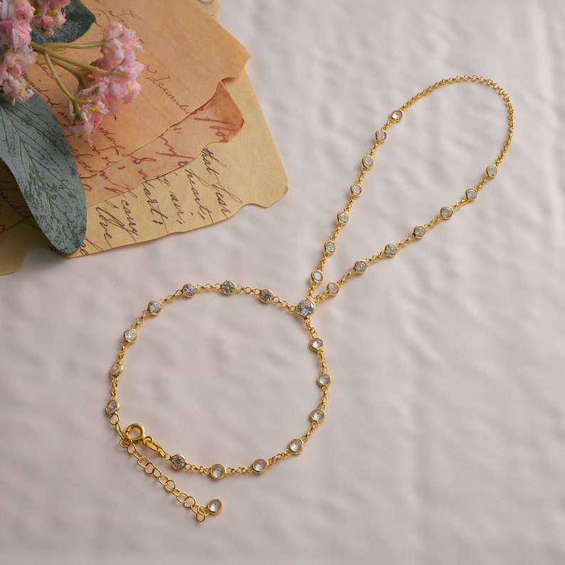 14K Gold Plated Hand Chain,hand Chain Bracelet,hand Chain Jewelry,slave