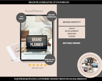 Brand Planner for Small Businesses, Business Organizer, Business Branding, Printable Planner, Brand Kit, Brand Strategy, Canva Brand Planner