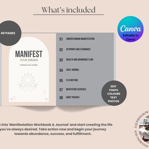 Manifestation Workbook, How to Manifest, Mindfulness Workbook Tools, Manifesting Tools, DFY Workbook, Affirmations Tools, Self Help Workbook Bild 3