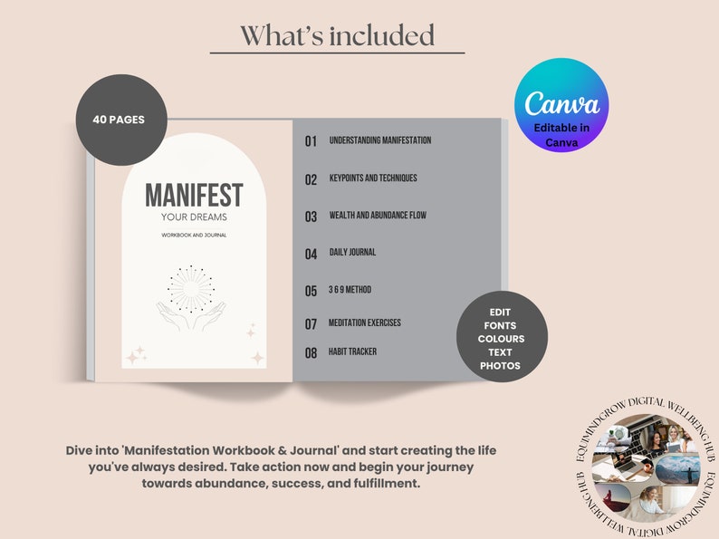 Manifestation Workbook, How to Manifest, Mindfulness Workbook Tools, Manifesting Tools, DFY Workbook, Affirmations Tools, Self Help Workbook Bild 3