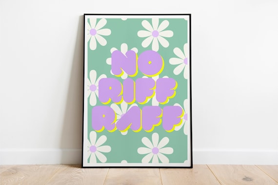 No Riff Raff Retro Floral Hall Way Art/print Poster, Unframed A5