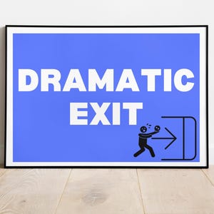 Dramatic Exit Hallway Art Print/poster - Pink/blue/green, Unframed A5 ...