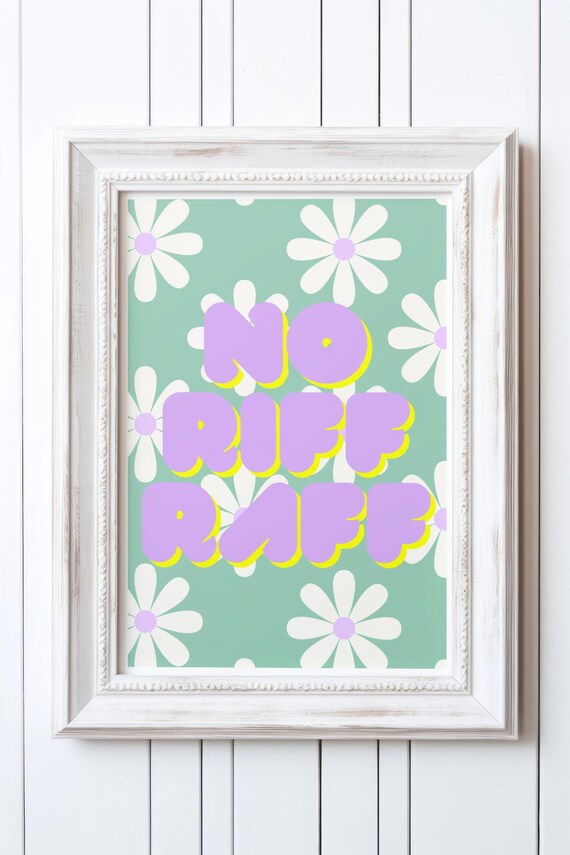 No Riff Raff Retro Floral Hall Way Art/print Poster, Unframed A5