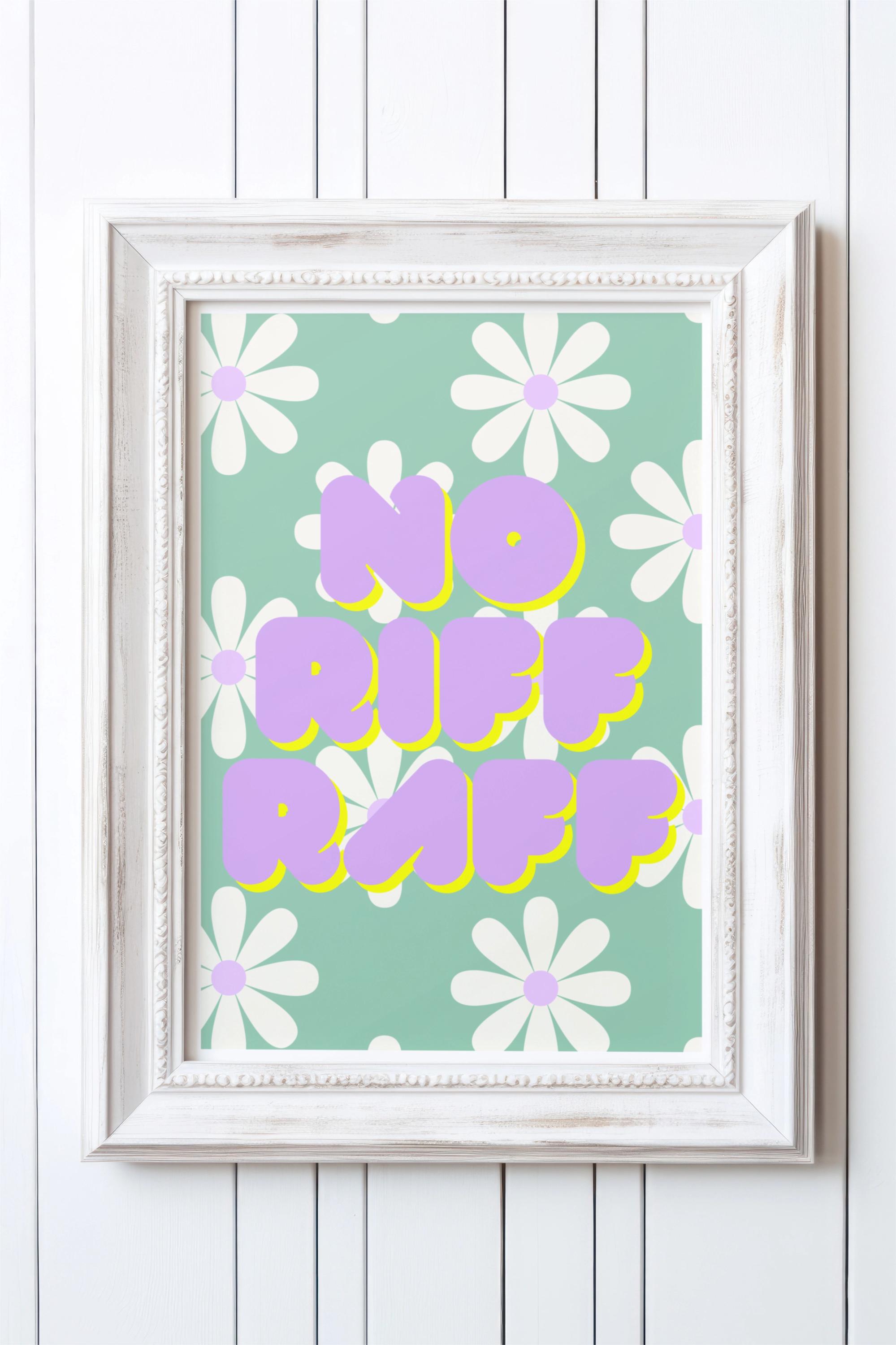 No Riff Raff Retro Floral Hall Way Art/print Poster, Unframed A5