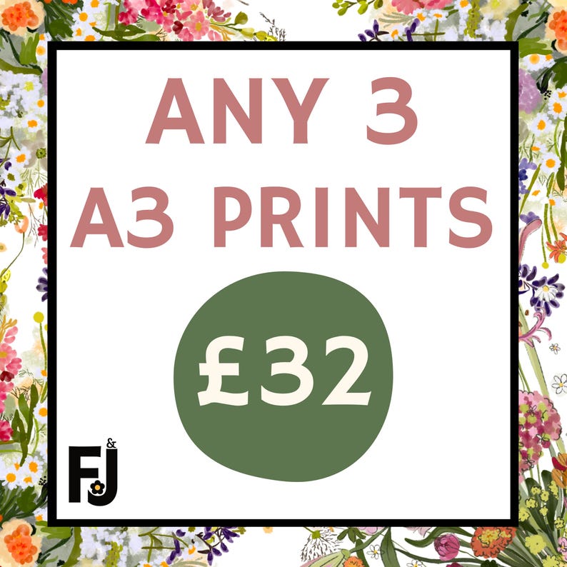 Any 3 A3 Prints Bundle Unframed, Scandi, Food, Breakfast, Colourful, Yorkshire Tea, Aperol, Wine, Alcohol, Bauhaus, Gin, Colourful, Cottage image 1