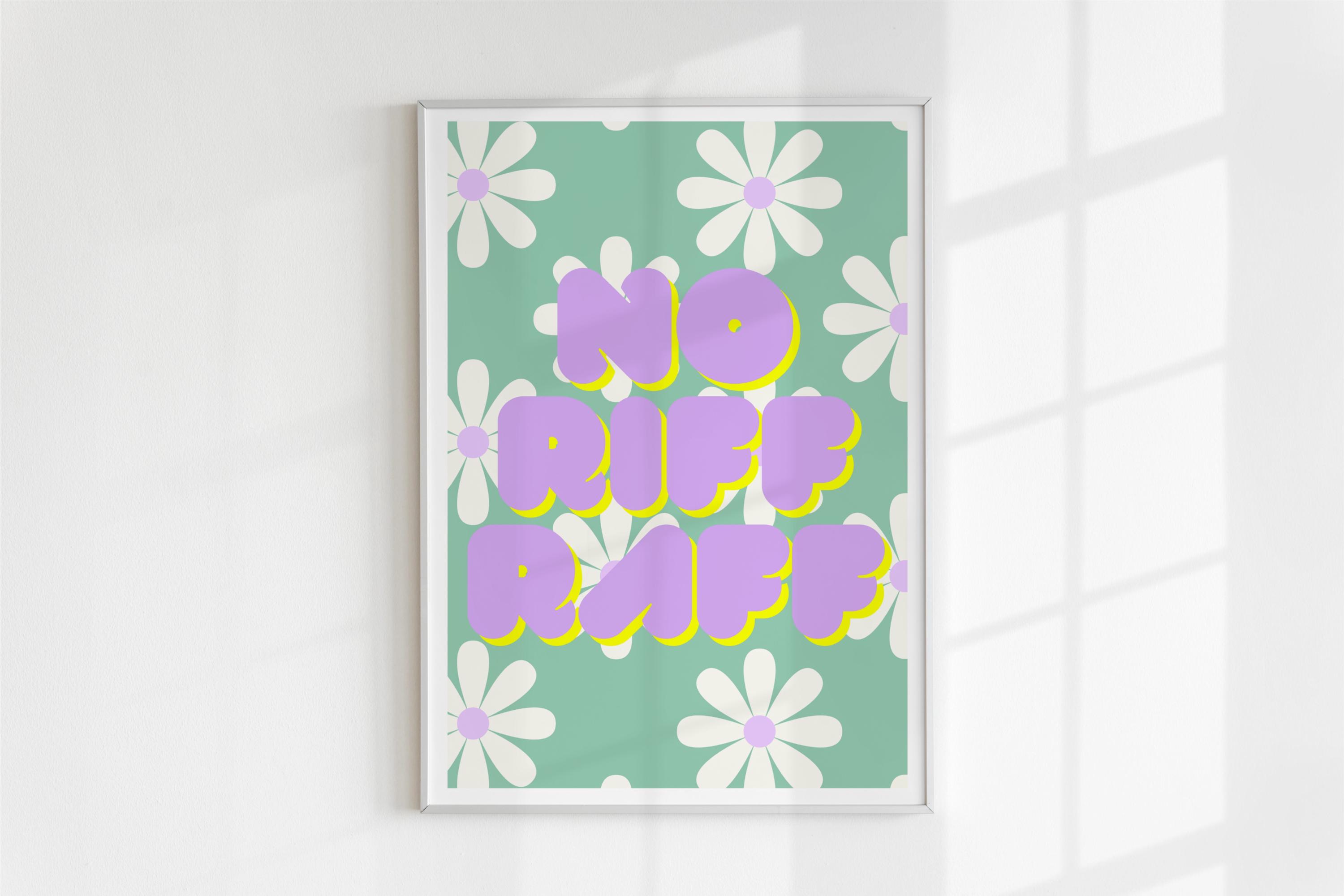No Riff Raff Retro Floral Hall Way Art/print Poster, Unframed A5
