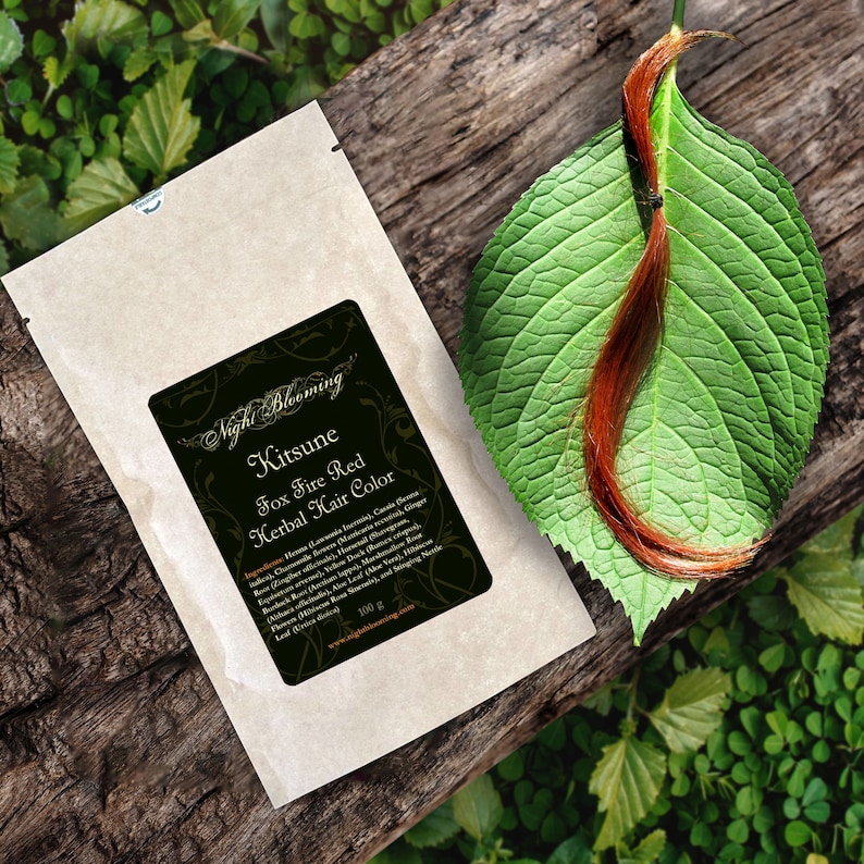 Kitsune Red Henna Hair Dye Natural Organic Color 100g Zero Waste Nightblooming Beauty image 2