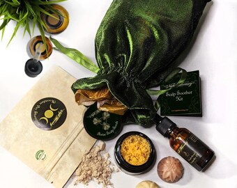 Scalp Soother Kit: Dry Shampoo, Hair & Scalp Oil, and Scalp Scrub Travel Kit, Gift Box, Natural Get Well Gift