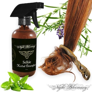 Selkie Natural Hair Detangler Spray Organic Leave In Conditioner 8oz Hair Growth Serum & Hair Perfume