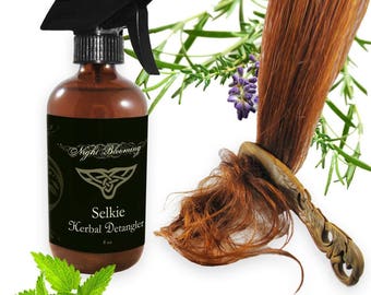 Selkie Natural Hair Detangler Spray Organic Leave In Conditioner 8oz Growth Serum & Perfume