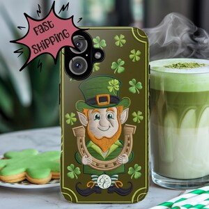 Lucky Leprechaun Tough Phone Case, Paddy's Day iPhone 8 X 11 12 13 14 15 16 Pro Max Mini, Pixel 5 6 7 8 9 XL, Galaxy S20 S21 S22 S23 S24 S25