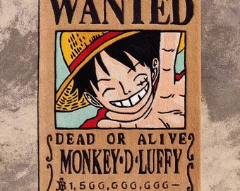 Monkey D Luffy Wanted Poster One Piece Anime Rug, Straw-Hat Luffy Bounty Poster Rug, One Piece Luffy Wanted Poster Handtufted Anime Rug
