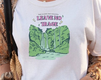 Granola Girl Aesthetic Shirt, Leave No Trace Hiking Shirt, Outdoor Naturecore, National Parks Gift, Retro Waterfall Nature Shirt, Hiking Tee