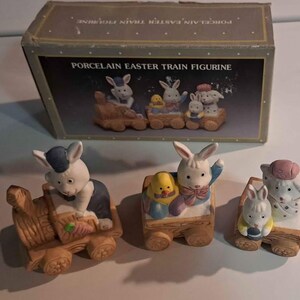 Porcelain Easter Train Figurine