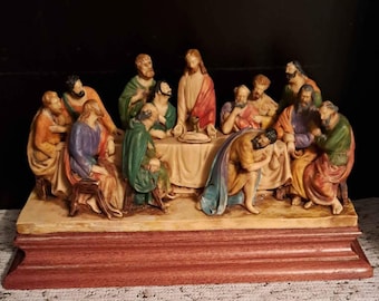 Last Supper Figure on Wooden Base