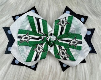 Over the Top Hockey Themed Hair Bow Stars