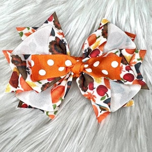 Over The Top Thanksgiving Feast Themed Hair Bow
