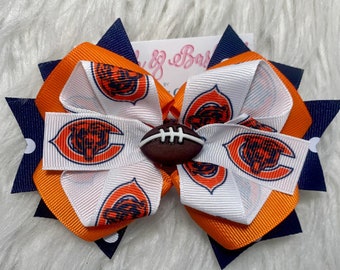 Over the Top Football Themed Hair Bow Bears