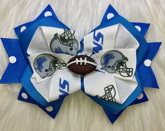 Over the Top Football Themed Hair Bow Lions