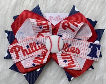 Kokarda do włosów w stylu baseballowym Over the Top Phillies Pinstripe