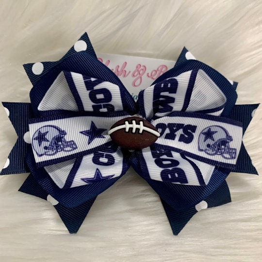 Over the Top Football Themed Hair Bow Cowboys