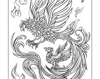 Phoenix Coloring Sheet | Relaxation Activity