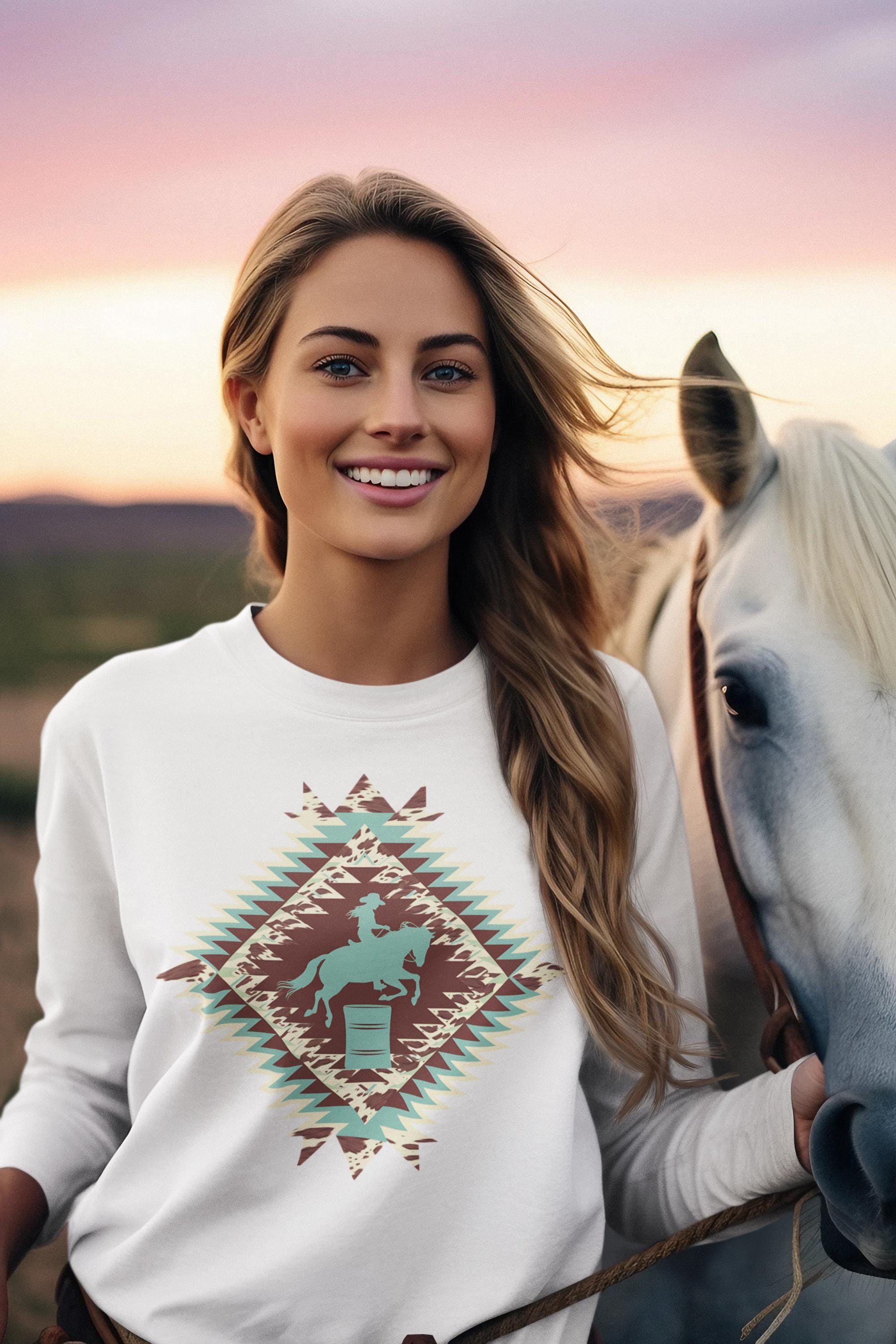 Western Barrel Racer Aztec Cowgirl Sublimation Design PNG - Rodeo ...