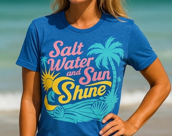 Strandsolnedgång PNG | Retro sommar-T-shirtdesign (digital nedladdning)