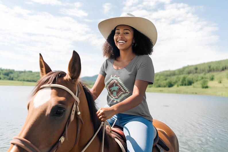 Western Barrel Racer Aztec Cowgirl Sublimation Design PNG - Rodeo ...