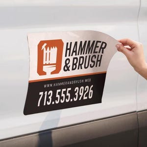 Set of 2 Custom Car Magnets: Removable Business Advertising Signs