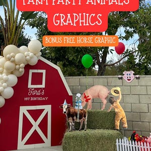 Realistic Barn Animal Big Decor Cutout, Horse Cutout, Farm Birthday, Ranch Party, Barnyard Birthday Prop, Instant Download, Printable File