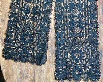 Victorian Black Lace Lappet