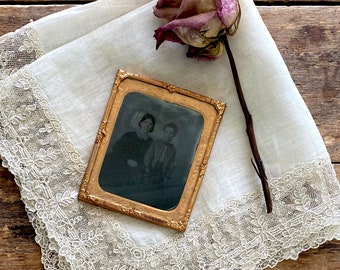 Mother and Son Ambrotype Early Victorian Photography
