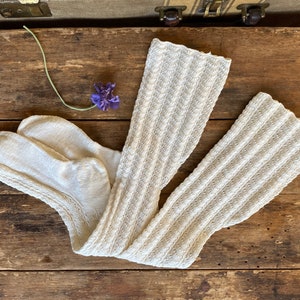Victorian 19th Century Hand Knit Socks With Shaped calf