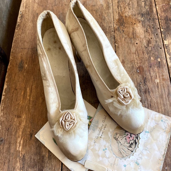 Edwardian Silk wedding Shoes Shabby Romantic