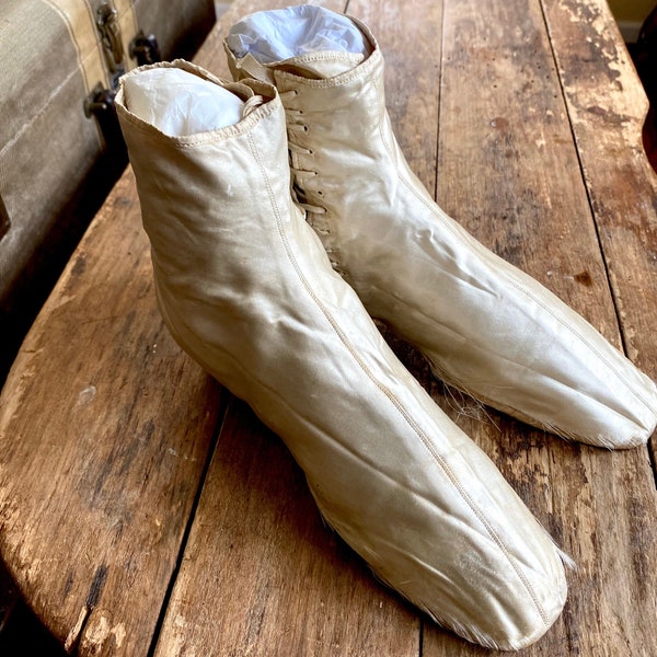 1860s Silk Wedding Boots