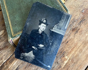 Victorian Young Lady Tin Type Photo