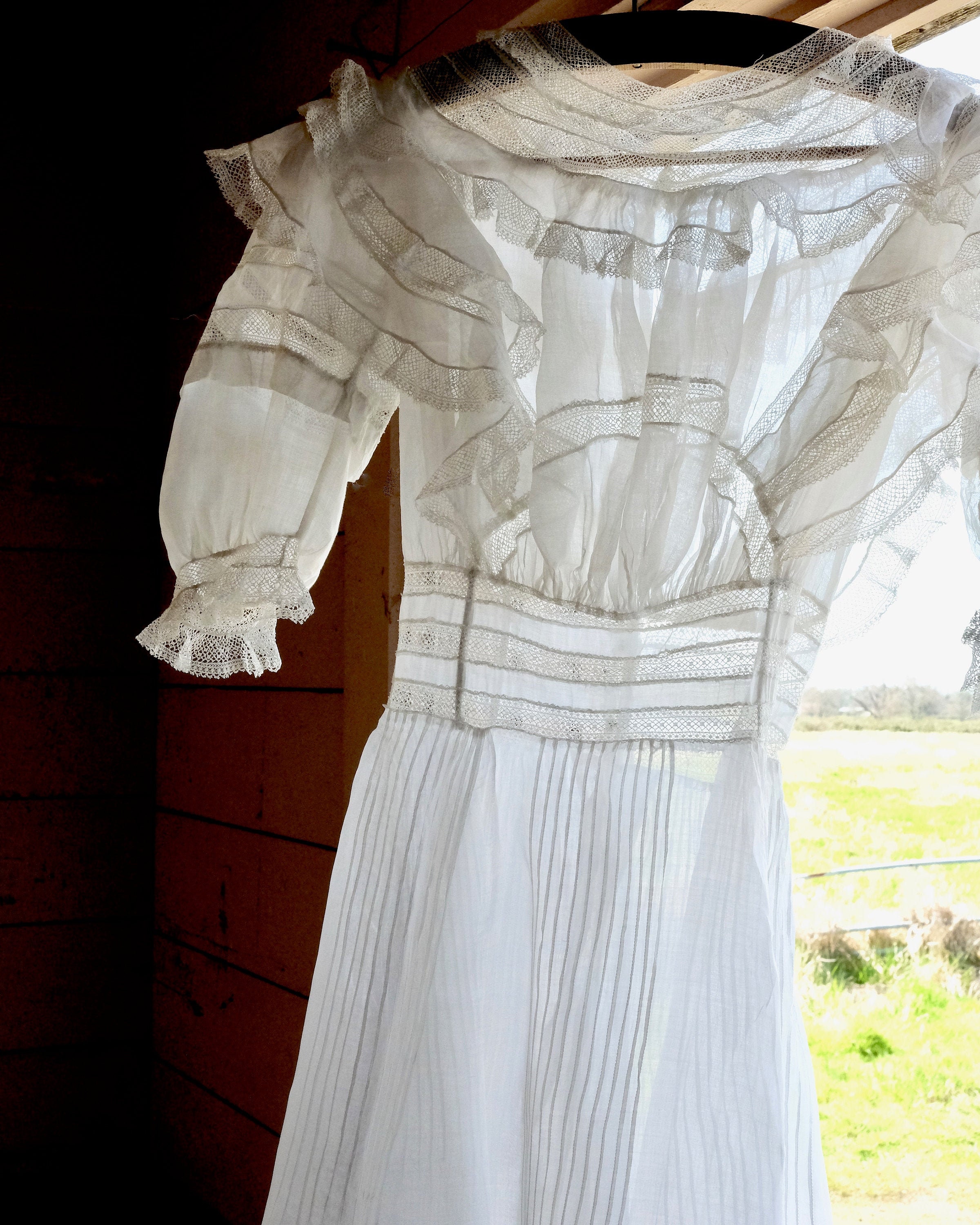 Antique Edwardian Organdy Teen Girl 