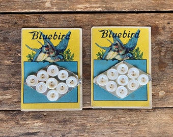 Bluebird Mother-of-Pearl Button Cards