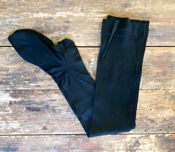 B Altman Co Black Clocked Petite Stockings - image 5