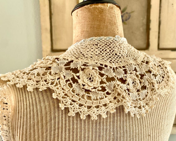 Antique Handmade Lace Collar - image 3