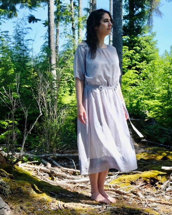 Vintage 1930s Light Blue Summer Dress M