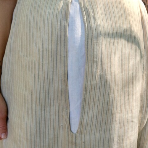 Early Primitive Striped Linen Work shops Skirt or Petticoat 26