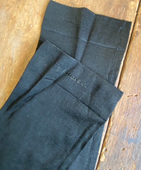B Altman Co Black Clocked Petite Stockings - image 3