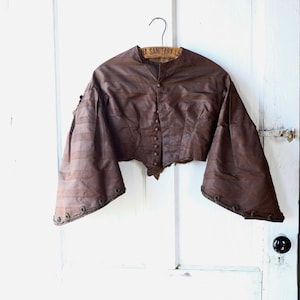 1850s Pagoda Sleeve Brown Silk Bodice XS