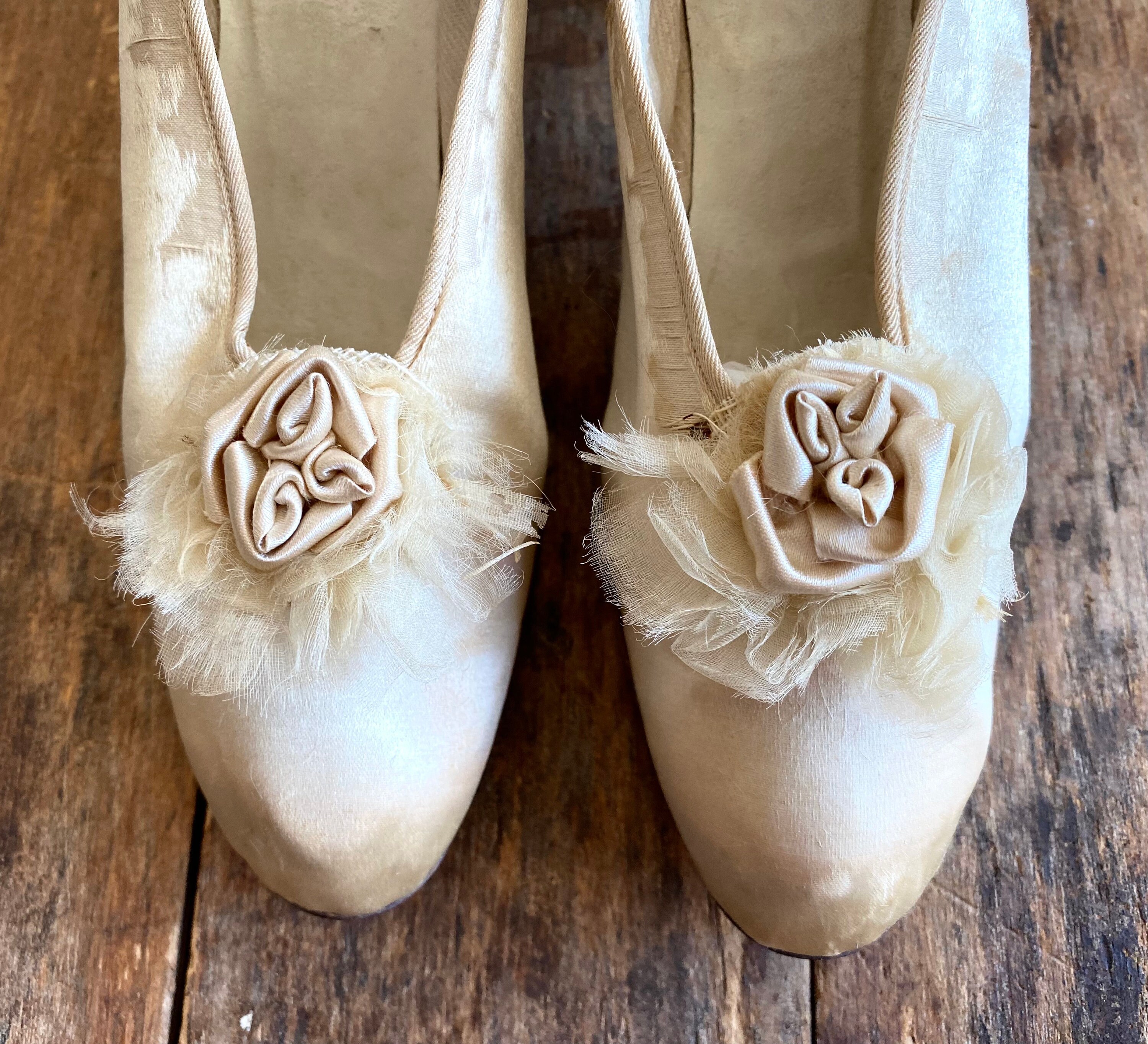 Edwardian Silk wedding Shoes Shabby Romantic Etsy