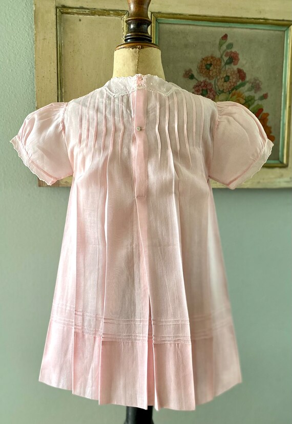 Vintage Handmade Pink Little Girls Dress 2T - image 4